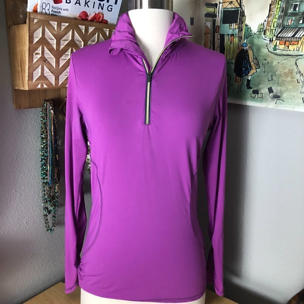 Title Nine 1/4 Zip Violet Purple Spell Out Athletic Running Jacket Women's XS